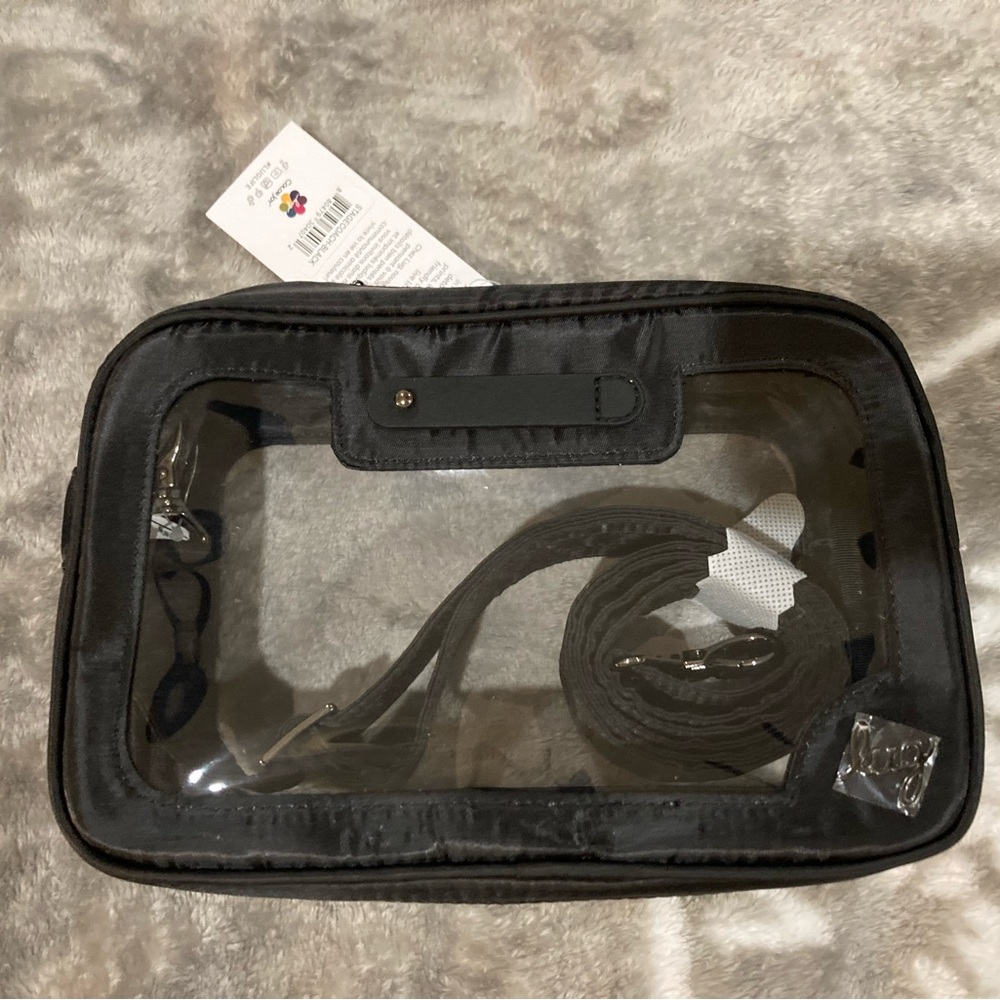 Lug clear zip crossbody black stagecoach carriage